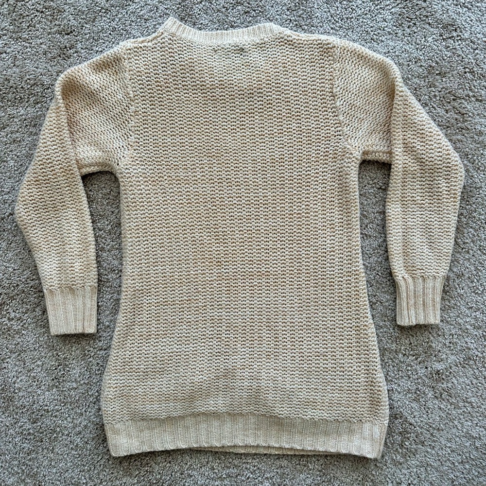 Creazioni Effeci Cream Sweater with Zipper Accents - size M - Picture 4 of 6
